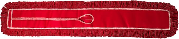 Commercial Dust Mop Replacement Head – 48 x 5 in. Cotton Nylon Reusable Mop Head – Industrial Dust Mop Refill for Floor Cleaning & Janitorial Supplies, Red
