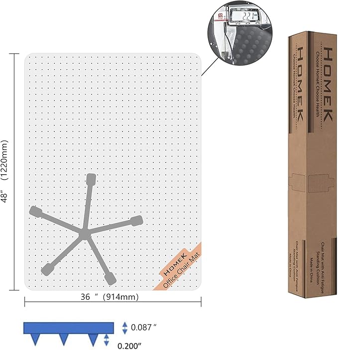 Large Chair Mat for Carpet, Easy Glide Plastic Carpet Floor Protector Mat for Office Chairs for Work & Home
