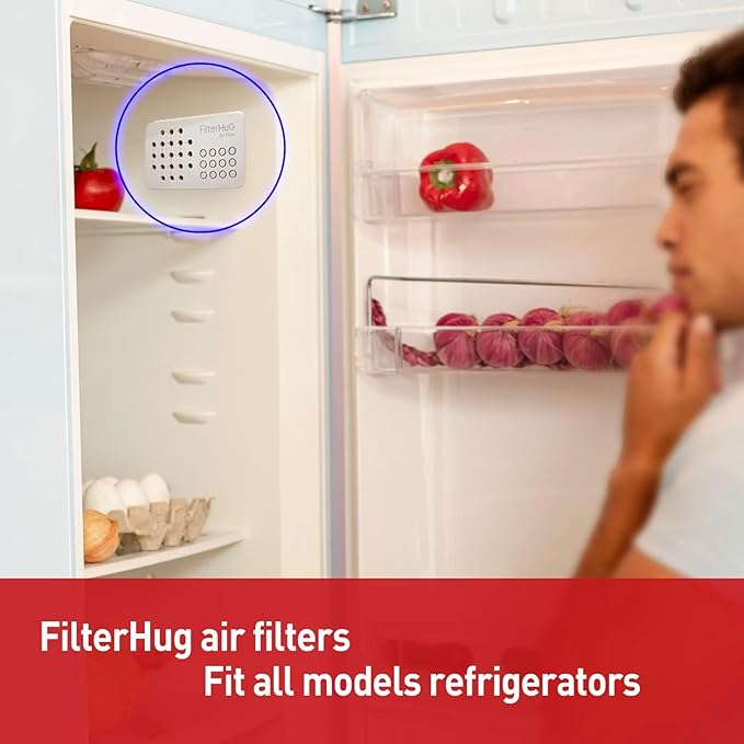 2Pack Premium Fridge Deodorizer & Odor Eliminator with Special Activated Carbon Fiber, Keeps Fridge, Freezer, and Other Spaces Fresh for Up to 6 Month, Universal Air Fiter by FILTERHUG®
