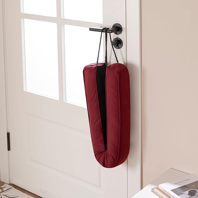 Sunolga 36" Door Draft Stopper Blocks Hot and Cold Air with Removable Washable Cover for Gaps Up to 3", All-Season Seal for Noise, Wind, Door Sweep for Bottom of Door and Window, Home Essentials, Red