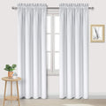 DWCN Blackout Curtains for Bedroom – Thermal Insulated Room Darkening Drapes for Living Room, Greyish White, W 42 x L 84 Inch, Set of 2 Rod Pocket Curtain Panels