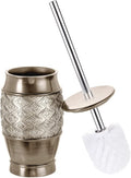Creative Scents Dublin Silver Toilet Brush Set - Toilet Bowl Cleaner Brush and Holder - Decorative Bathroom Cleaner Brush - Space Saving Design Toilet Bowl Scrubber
