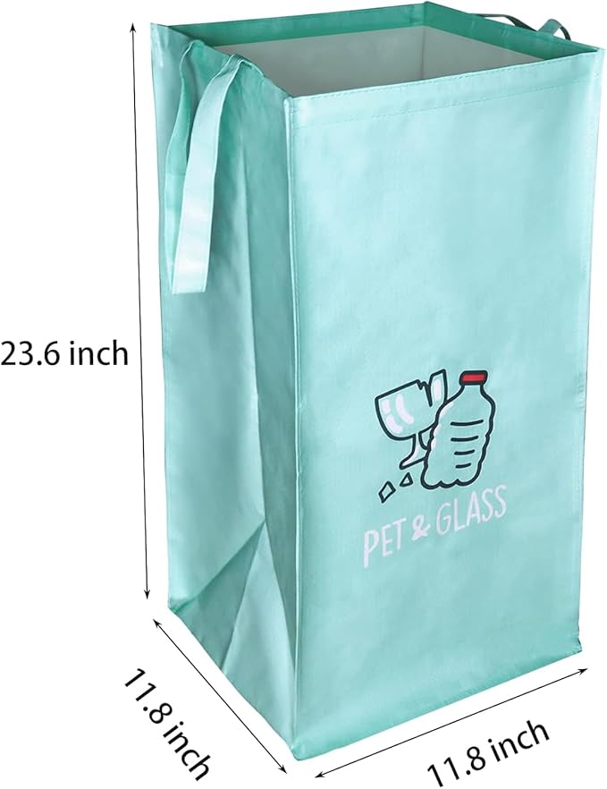 Recycling Bags,Separate Recycling Waste Bin Bags for Kitchen Home, Trash and Recycle Bin Combo,Reusable Waterproof,42 Gallon, Pack of 3 Recycling Bins