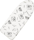 Table Top Ironing Board Cover 12 x 32 inch, 3 Layers Small Iron Board Cover, Heat Reflective Thick Padding with Elasticized Edges (White)