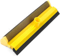 11.6" Window Squeegee with Scrubber, 2-in-1 Car Glass Cleaning Kit with Sponge and Rubber Blade Squeegee Cleaner for Window, Glass, Car Windshield– Fits Standard Extension Pole (Pole Sold Separately)