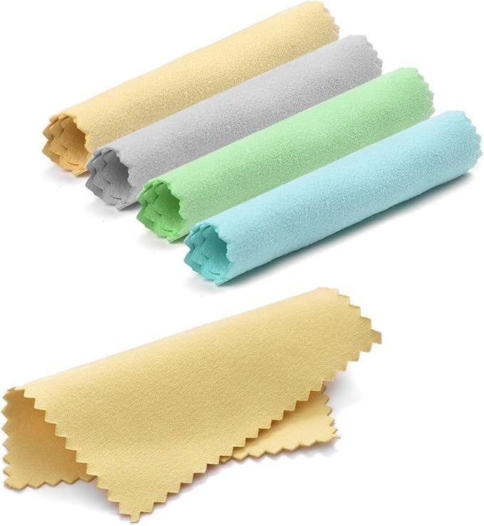 SEVENWELL 50pcs Jewelry Cleaning Cloth Mediumturquoise Polishing Cloth for Sterling Silver Gold Platinum Small Silver Polish 8x8cm