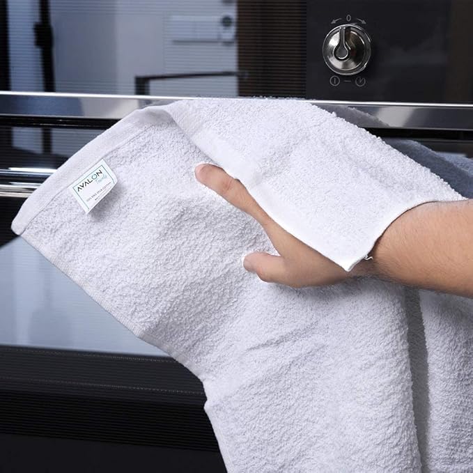 Avalon Towels Terry Bar Mop Towels (Value Pack of 36) Size 16"x19" – Absorbent and Durable, Multipurpose Cleaning Rags, Cotton Cleaning Cloths, Terry Cloth Rags, Reusable Shop Rag