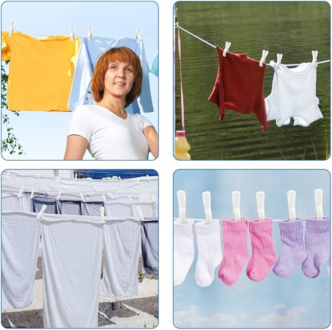 Beach Towel Clip, 10 PCS Cloth Pins, Quilt Drying Clip, Plastic Clothespins, Strong Grip Holder to Dry Laundry on Clothesline and Hanging Rack(6 Small and 4 Large Random Color)