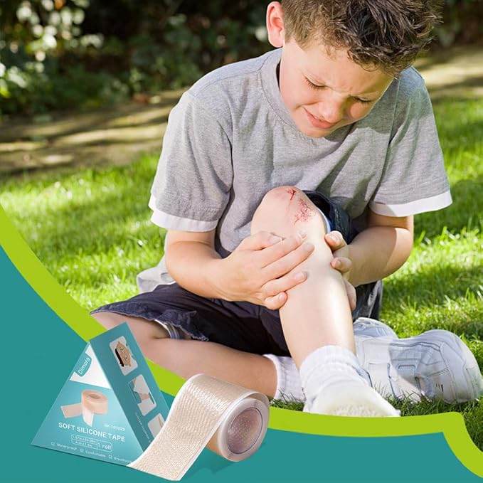 Dimora Silicone Medical Tape - Hypoallergenic First Aid Tapes with Easy Tear Design, Pain-Free Removal Surgical Tapes for Sensitive Skin, No Residue(1.6in x 59 in),1 Roll