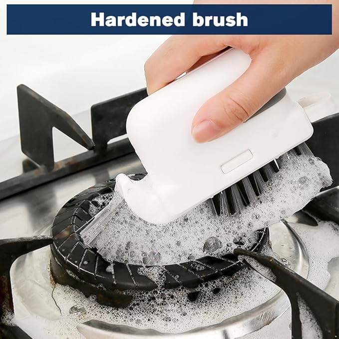 3-in-1 Window Cleaning Brush, 2025 New Magic Window Groove Cleaning Brush Set - Hand-Held Track Cleaner Tool for Sliding Doors, Window Sills, Tile Grout, Shutters, Deep Scrub Brush for Home (Grey)