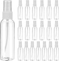 uxcell 20Pack Spray Bottles, 2Oz/60ML Clear Empty Mist Plastic Mini Travel Bottle Set,Small Refillable Liquid Containers for Household Use, Essential Oil, Cleaning (Transparent White)