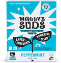 Molly’s Suds Laundry Detergent Sheets | Gentle on Sensitive Skin, Powerful Bio-Based Enzymes, Stain-Fighting | Liquidless & Plastic-Free Packaging | 120 Loads (Peppermint)