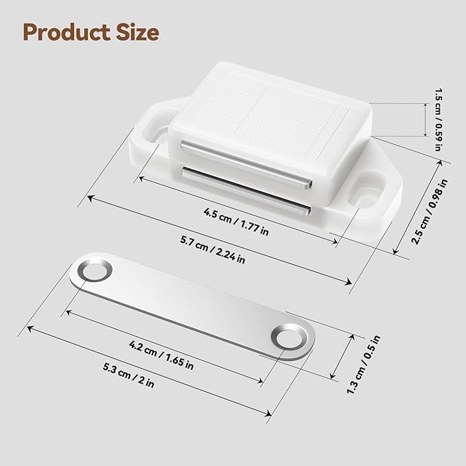 Cabinet Magnetic Catch Door Latch 30LB for Kitchen Drawer Magnets to Stay Closed Magnetic Catch Closet for Drawer（White 24 Pack）
