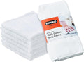 Superio Terry Cloth Rags White Washcloths 100% Cotton 12" Cleaning Cloths, Kitchen Towels, Facial Washcloth, Spa Cloths, Hand Towel, Small Lint Free Rags for Multi-Purposes (6 Pack)