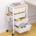 Rolling Cart with Drawers, Rolling Storage Cart with 4 Large Plastic Drawers & Wooden Tabletop, Utility Cart with Pegboards & Basket, Storage Drawers Cart for Living Room, Classroom, Bedroom, Office