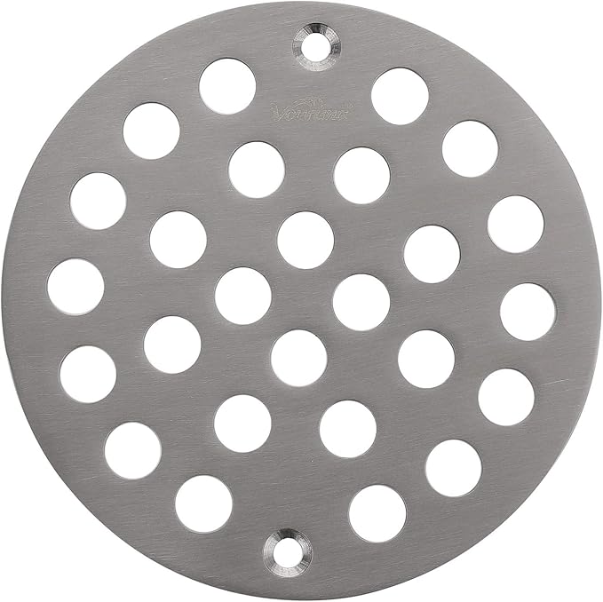 4-Inch Screw-in Shower Drainer Cover Replacement Floor Strainer Floor Drain Brushed Nickel