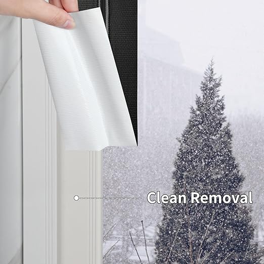 Cloth Duct Window Seal Strip Tape for Winter, 1.89in x 66FT, Weather Stripping Sealing Insulation Tape for Windows and Door, Easy Tear Sealer Draft Blocker Black