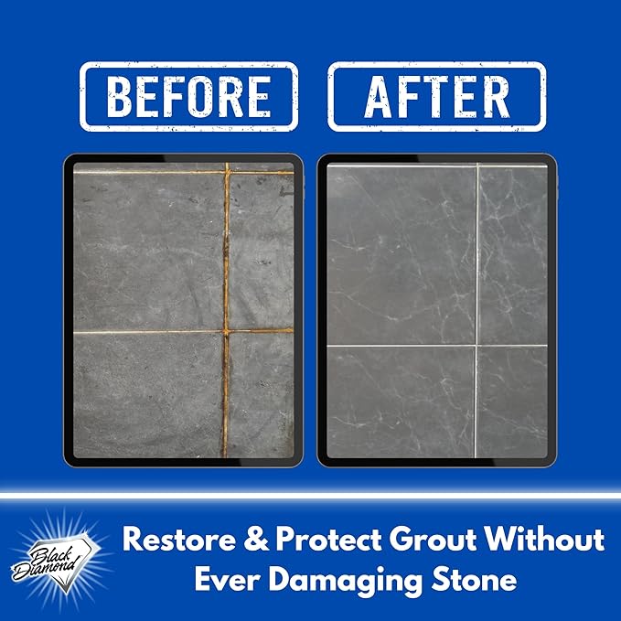 Granite Plus (Cleaner & Sealer) Deep Cleans & Seals All Natural Stone Countertops + Ultimate Grout Cleaner with Brush – Safe for Natural Stone - Acid Free - Lifts Dirt & Stains (2pack)
