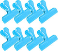 Bag Clips Heavy Duty Stainless Steel Chip Clips, Food Bags Clamp Great for Kitchen Office to Seal Coffee Bags, Paper Sheets - Pack of 8（Blue）