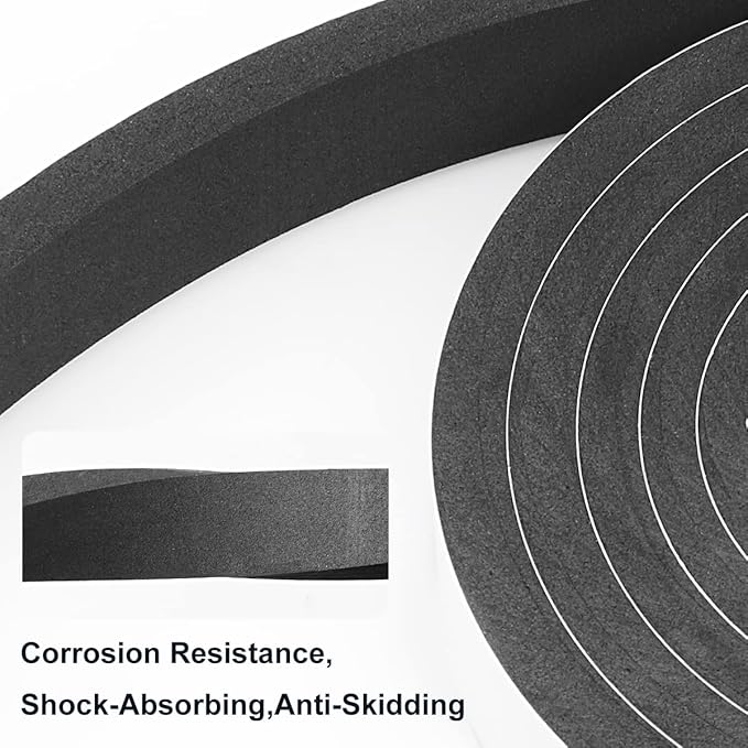 2 Rolls Weather Stripping Door Seal, 1''W x 3/8'' T Foam Tape Single Sided, Adhesive Closed Cell Weather Strip (Total 16 Feet Long)…