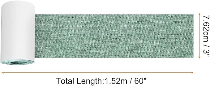 3x60 Inch Green Linen Repair Patch, Self-Adhesive DIY Fabric Repair Patch for Sofa, Furniture, Chair, Clothing, Tents