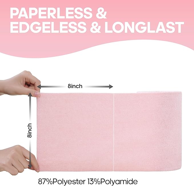Fantasticlean Microfiber Cleaning Cloth Roll 4 Rolls 240 Pack, Tear Away Paperless Towels, 8" x 8", Reusable Washable Rags, Home Kitchen, Pet, Office, Indoor Outdoor, Portable (2Pink 2Light-Purple)