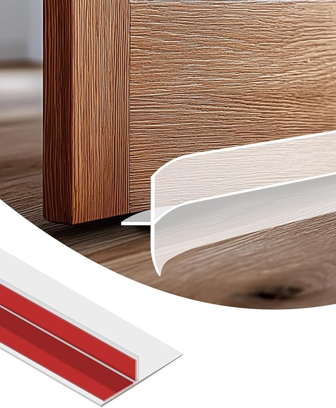 Orghtin T-Shaped Silicone Seal Strip, Clear Sealer Weather Stripping Door Seal Strip, 40Ft x 1.97 in Draft Stopper for Side of Door