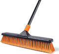 18" Push Broom Outdoor for Floor Cleaning with Extendable Long Handle, Stiff Bristle Heavy Duty Broom for Bathroom, Kitchen, Tub, Tile, Patio, Deck, Concrete, Industrial