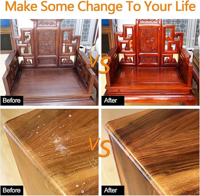 SEISSO Beeswax Furniture Polish, Natural Wood Seasoning Beeswax Furniture Cleaner for Wood Floors, Tables, Chairs and Cabinets