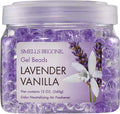 SMELLS BEGONE Odor Eliminator Gel Beads - Air Freshener - Eliminates Odor in Bathrooms, Cars, Boats, RVs & Pet Areas - Made with Essential Oils - Lavender Vanilla Scent - 12 Ounce