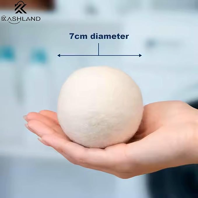 Organic Wool Dryer Balls: Eco-Friendly & Chemical-Free | Our Anti-Entanglement Reusable Balls Eliminate Wrinkle Static | 6-Pack XL Dryer Balls for Laundry is Made with New Zealand Wool (MER-White)