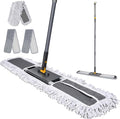 MASTERTOP Commercial Mop, 36'' Large Dust Mop,Heavy Duty Industrial Push Mops with 3 Reusable Microfibre Pads & 62'' Adjustable Handle for Home,Hotel,Mall,Warehouse