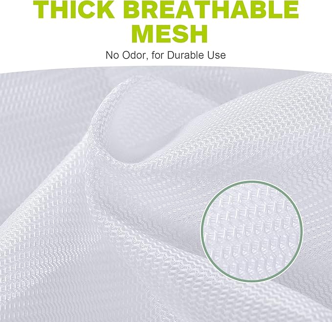 OTraki 2 Pack Mesh Laundry Bag, 20x24 Inch Heavy Duty Laundry Fine Mesh Bags Dirty Clothes Drawstring Laundry Wash Bag Delicates Net Storage Travel Bag Machine Washable for College Home Dorm White