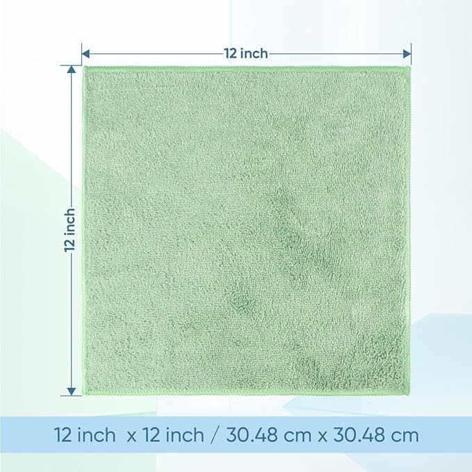 HOMEXCEL Microfiber Washcloths 12 Pack, Highly Absorbent and Soft Face Towel, Multi-Purpose Wash Cloths for Bathroom, Gym, Hotel, Spa and Kitchen, Multicolor 12x12 Inch