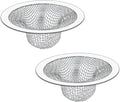 2PCS Tub Drain Hair Catcher - 2.75 inch Shower Drain Mesh Strainer, Stainless Steel Shower Bathtub Drain Cover, Bathroom Sink Strainer Filter Basket for Bathroom Sink, Wash Basin Floor Drain