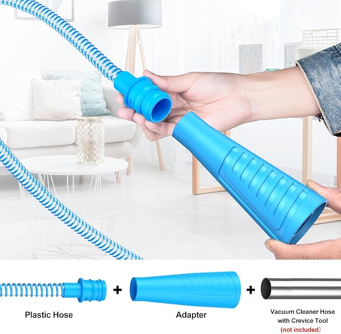 Sealegend Dryer Vent Cleaner Kit Dryer Lint Vac Attachment with Brush, Lint Remover, Dryer Vent Vacuum Hose Cleaning Tools, Blue