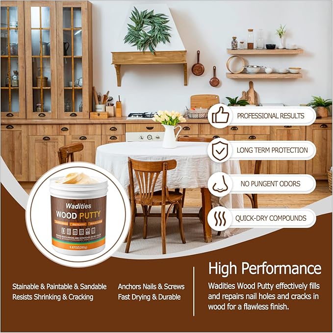 Natual Wood Filler, Natual Wood Putty, Paintable Stainable Wood Repair Putty, 9.87 Ounce Wood Furniture Repair kit, Quickly Repair Wood Cracks and Holes on Wooden Floor Furniture (Natual)
