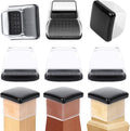 Ezprotekt 24 Pcs Large Clear Chair Leg Sliders for Carpet, Square Teflon Furniture Glides Pads Caps for Rug, Bar Stool Leg Protectors Covers for Table, Chair, Sofa Legs (XL Fit: 1.5" - 2")