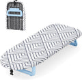 Small Ironing Board Tabletop, Foldable Mini Ironing Board, Table top Ironing Boards Small with Hanging Rope, Compact Portable Ironing Boards Save Space, Iron Board 32x12, Iron Table Stand White