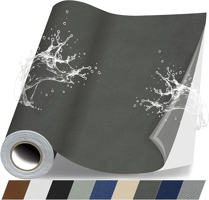 Fabric Repair Patches, 35X79 Inch Canvas Self-Adhesive Fabric Patches Tape Durable, DIY Large Canvas Repair for Sofa, Couches, Furniture, Chair, Clothing （35X79 Inch, Dark Grey）