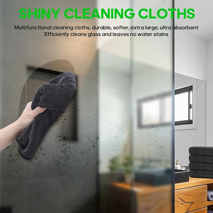 PBHEPJ 4 Pack Microfiber Towels (36"x 24") Extra Large Ultra Absorbent Drying Towel for Cars and Trucks, Without Streaks, Scratches, or Water Spots
