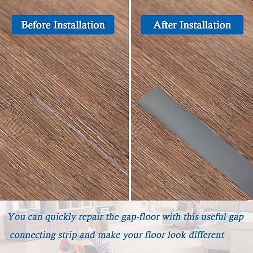 Floor Transition Strip Self Adhesive Floor Cover Strips Laminate 2" Wide Vinyl Flat Divider Transitions (5cm, 10Ft, Gray)