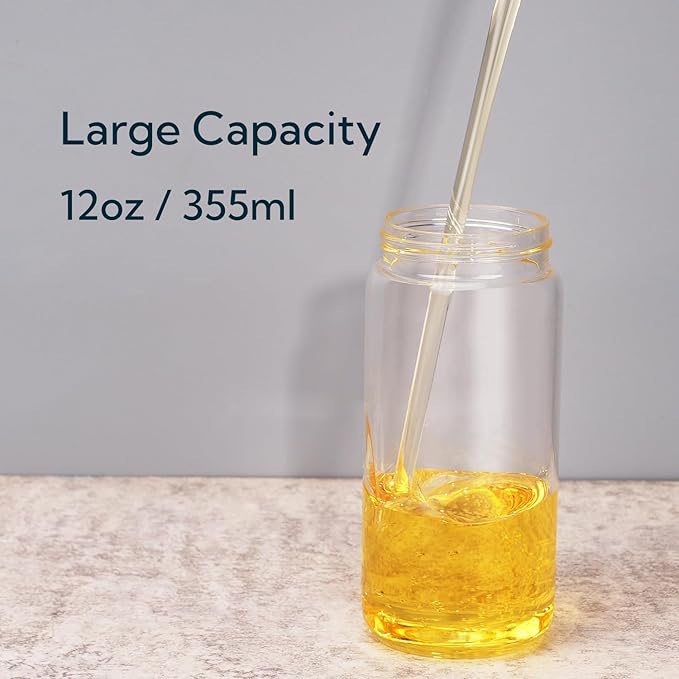 KITCHENDAO Precision Pour Glass Oil Dispenser with 3 Modes, Drip-free Spout, Two Adjustable Flowing Speed, 12 oz Vinegar Dispenser Bottle for Kitchen, Borosilicate Glass Olive Oil Bottle for Cooking