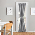 NICETOWN French Door Curtain with Bonus Tieback, Casual French Window Covering Sheer Drapes for Balcony 25 Inches Wide by 72 Inches Long, Front Back Door Shade for Bathroom, 1 PC, Dark Grey