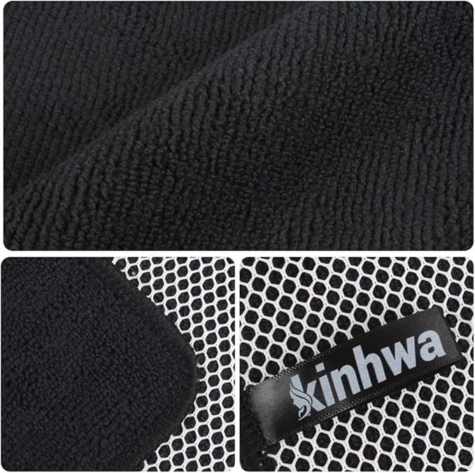 KinHwa Kitchen Washcloths for Dishes Absorbent Microfiber Dish Cloths Quick Dry Dish Rags with Poly Scour Scrub Side Ideal for Kitchen Cleaning (Black, 7inchx7inch 9 Pack)