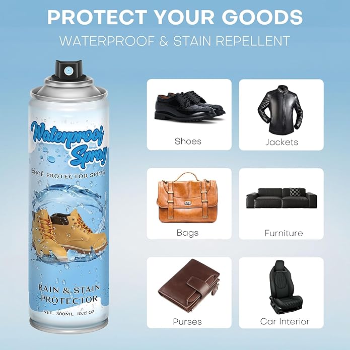 etching Shoe Protector Spray, Suede Protector Spray, Rain & Stain Waterproof Protection for Shoes, Boots, Handbags, Purses, Suede, Leather, Canvas, Nubuck, Fabric, Nylon, 10.15Oz
