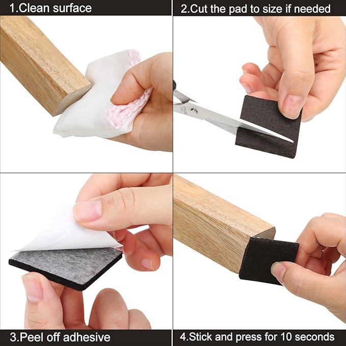 Felt Furniture Pads 136 Pieces, Furniture Pads for Hardwood Floors, 5mm Thick Floor Protectors for Furniture Legs, Felt Pads for Furniture, Floor Savers for Furniture in a Case
