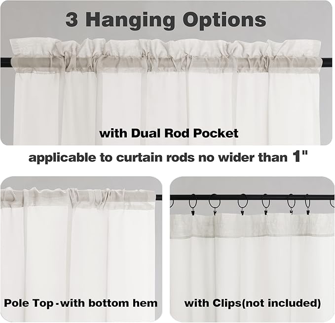 Chyhomenyc Extra Long Ivory Sheer Curtains 120 Inches Long 2 Panels, Light Filtering Ivory Curtains for Living Room, Soft Gentle Voile Rod Pocket Bedroom Window Drapes, 59Wx120L Inch, 10FT, 2PCS