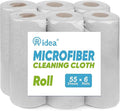 AIDEA Microfiber Cleaning Cloth 330 Sheets 6 Roll, Grey Microfiber Towels for Cars, Shop Towels, Shop Rags Washable, Cleaning Rags Reusable Paper Towels for Automotive, Workshops, House,11×9"