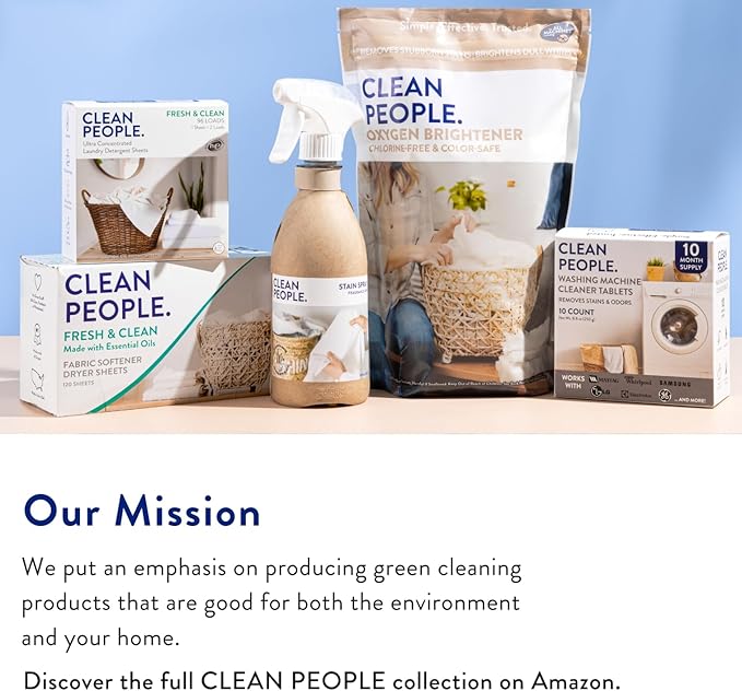 The Clean People Liquid Laundry Detergent - Recyclable Packaging, Stain Fighting - Ultra Concentrated, Laundry Soap - Fresh Scent, 50 fl oz (2 Pack)